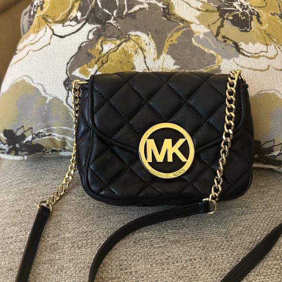 Michael Kors Fulton  Black Quilted Chain Crossbody Bag | Like New Designer Bag - Picture 7 of 16